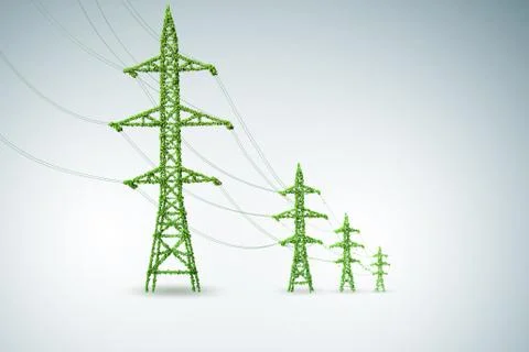 Green energy concept - 3d rendering 스톡 일러스트