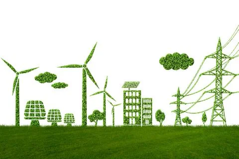 Green energy concept - 3d rendering Stock Illustration