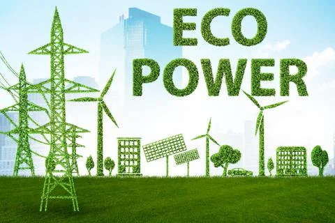 Green energy concept - 3d rendering Stock Illustration