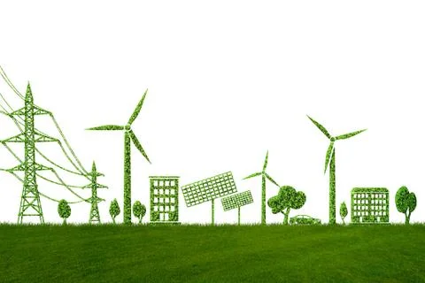 Green energy concept - 3d rendering イラスト素材