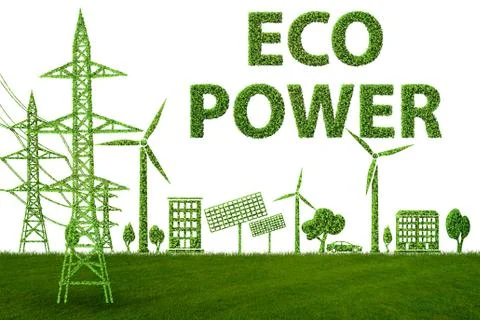 Green energy concept - 3d rendering Ilustração Stock