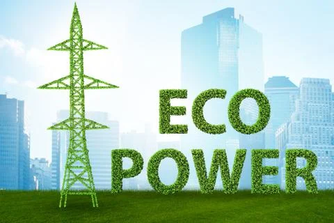 Green energy concept - 3d rendering 스톡 일러스트