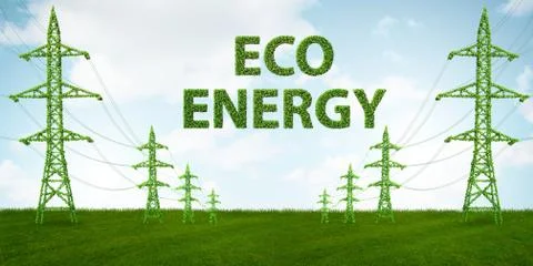 Green energy concept - 3d rendering 스톡 일러스트