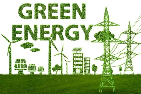 Green energy concept - 3d rendering Stock Illustration