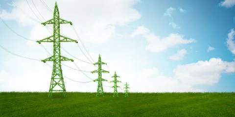 Green energy concept - 3d rendering Stock Illustration