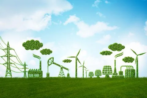Green energy concept - 3d rendering Stockillustratie