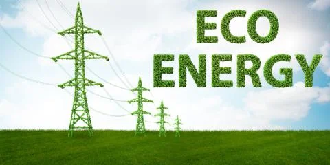 Green energy concept - 3d rendering 스톡 일러스트