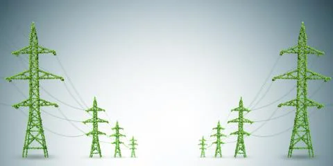Green energy concept - 3d rendering Stock Illustration