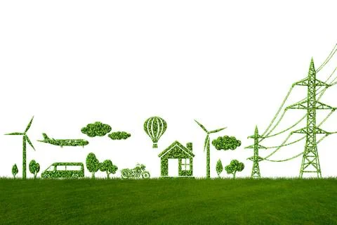 Green energy concept - 3d rendering Stockillustratie