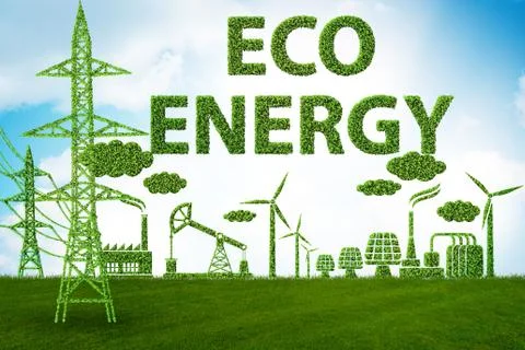 Green energy concept - 3d rendering Stock Illustration