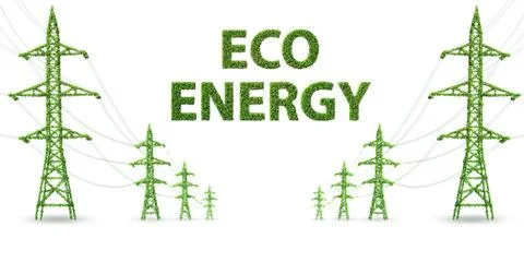 Green energy concept - 3d rendering Stock Illustration