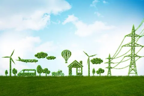 Green energy concept - 3d rendering Stock-Illustration