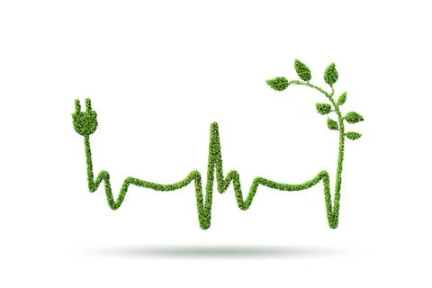 Green energy concept - 3d rendering 스톡 일러스트