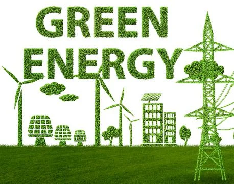 Green energy concept - 3d rendering Stock Illustration