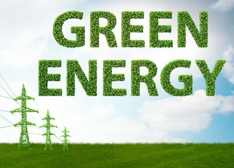 Green energy concept - 3d rendering Stock Illustration