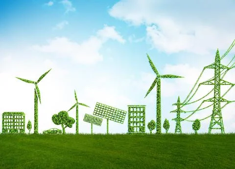 Green energy concept - 3d rendering Stock Illustration