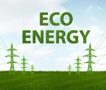 Green energy concept - 3d rendering Stock Illustration