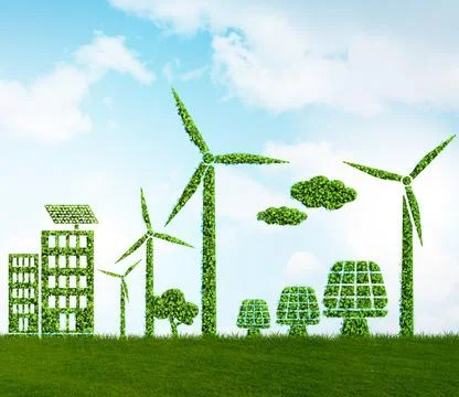 Green energy concept - 3d rendering Stock Illustration