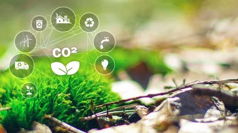 Green energy concept help reduce global warming..Hand holding natural bg Stockfoto's