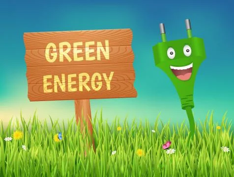 Green energy concept. Illustrazione stock