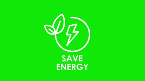 Green Energy Concept with Leaf and Electric Lightning Save Energy Background  Stock Footage 332919832