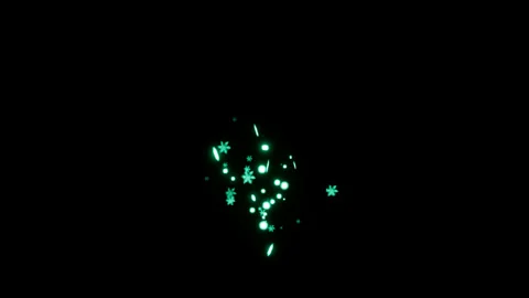 Green energy dust effect on black background Stock Footage 318870665