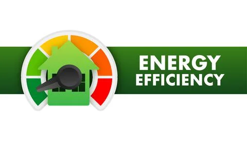 Green energy efficiency. Vector logo. Chart concept. Green energy background Illustrazione stock