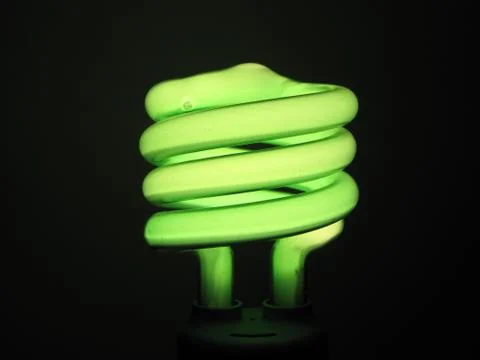 Green Energy Efficient Lightbulb Stockfoto's