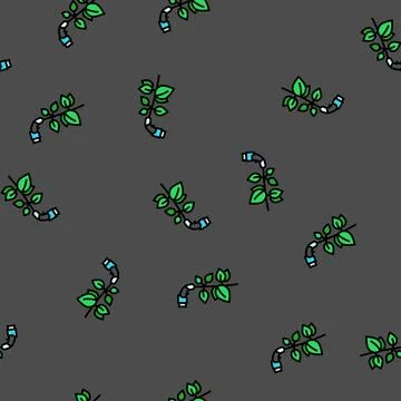 Green energy electric vector seamless pattern Stock Illustration