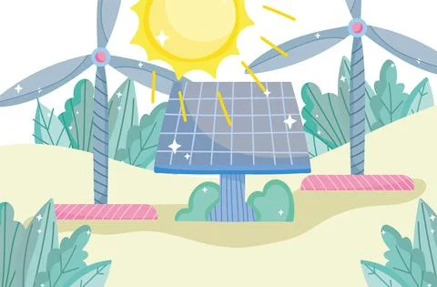 Green energy generators 스톡 일러스트