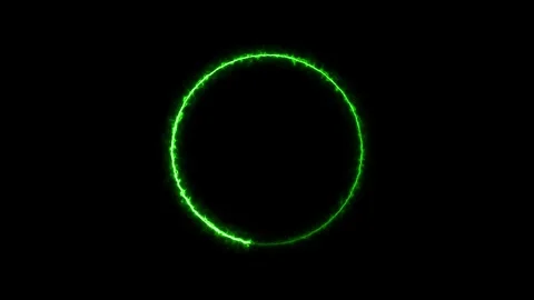 Green energy glow ring, light circle, glowing number zero, circle facecam w.. Stock Footage 305299752