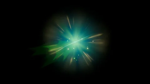 Green energy hit effect on black background Stock Footage 318428325