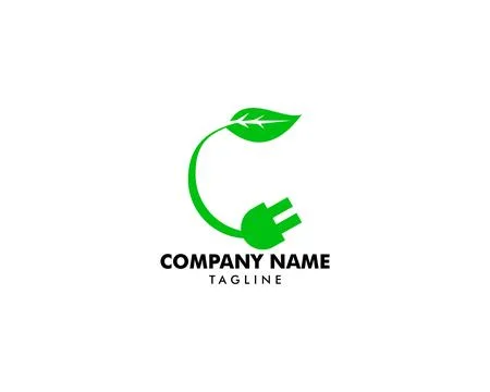 Green Energy Icon Logo Elements, Eco plug icon, Electric plug with green leaf Stock Illustration