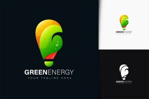 Green energy logo design with gradient Stock Illustration