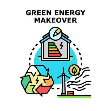 Green energy makeover improving home efficiency and sustainability Ilustración de archivo