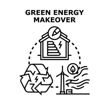 Green energy makeover improving home efficiency and sustainability Ilustración de archivo