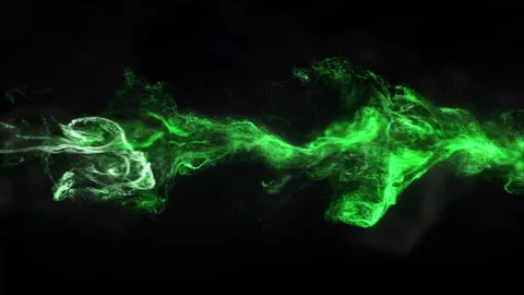 Green Energy Particle Flow Animation with Glowing Particle Wave for Technology Stock-Footage 341486367