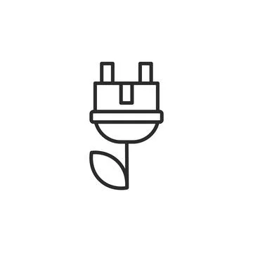 Green Energy Plug Icon Stock Illustration