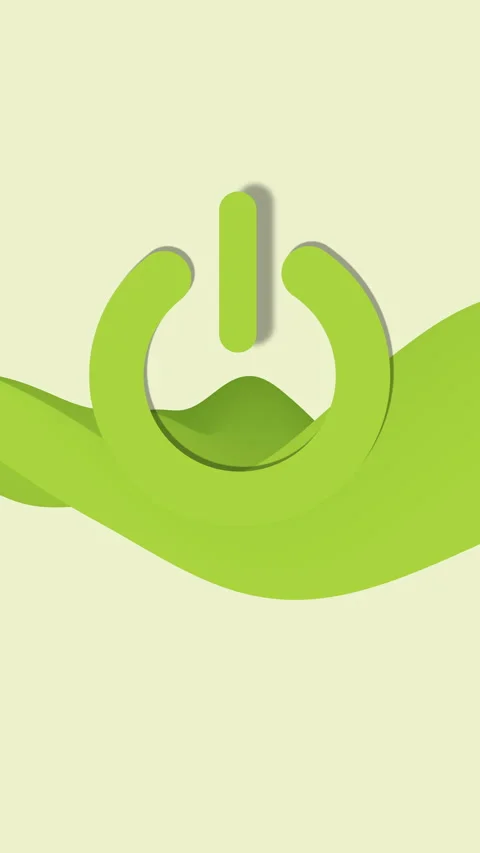 Green Energy Power Button Concept Idea Animation with Clean Eco Waves for Stock Footage 337451849