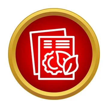 Green energy report documentation and sustainability concept icon Stock Illustration