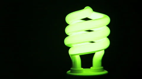 Green Energy Saving Light Bulb Glowing - Alternative Energy Stock-Footage 306609