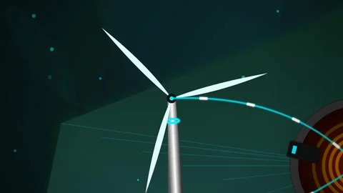 Green Energy Smart Grid With Wind Turbines And Solar Panels Stock Footage 340602934