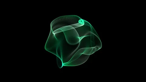 Green energy sphere form. Fluid eco plasma flow structure. Luminous organic.. Видео 333693478