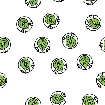 Green energy vector seamless pattern Stock Illustration