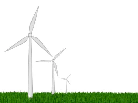 Green energy. vector wind turbines Stock Illustration