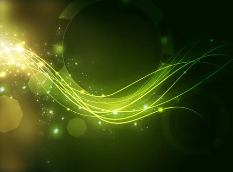 Green energy waves Stock Illustration