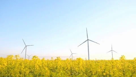 Green energy windfarm Stock Footage 75952307