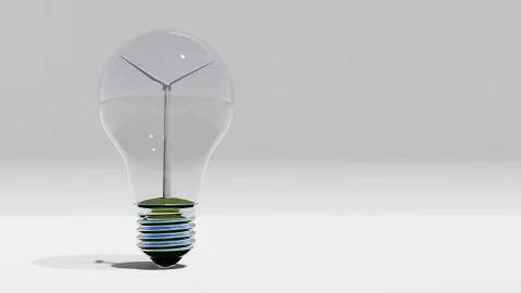 Green energy, windmill inside bulb Stock Illustration