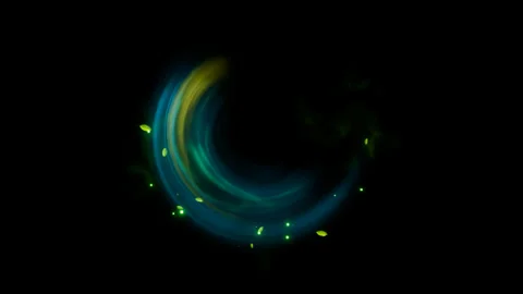 Green energy wipe effect on black background Stock Footage 318428331