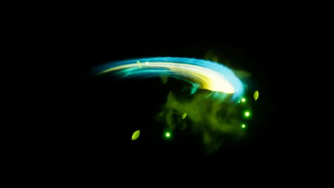 Green energy wipe effect on black background Stock Footage 318428345